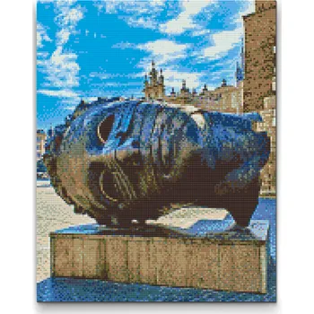 Diamantové malování Diamantové malování - Bronzová socha hlavy Erose Bendata, Krakov Velikost: 30x40cm, Rámování: Pouze srolované plátno, Diamanty: Čtvercové