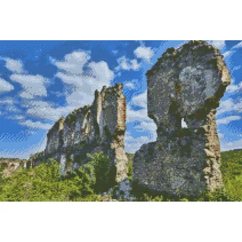 Diamantové malování Diamantové malování - Zřícenina hradu Čabrad, Slovensko Velikost: 40x60cm, Rámování: Pouze srolované plátno, Diamanty: Čtvercové