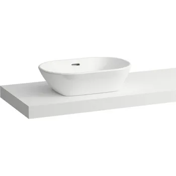 Deska pod umyvadlo Lani - umyvadlová deska 160 cm, s výřezem vlevo, vč. 3 nástěnných držáků, bílá matná H4046921122601