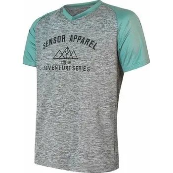 Cyklistické oblečení Dres krátký pánský SENSOR CYKLO CHARGER šedá/mint S