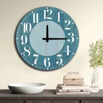 Hodiny ASIR Nástěnné hodiny MDF modré vintage