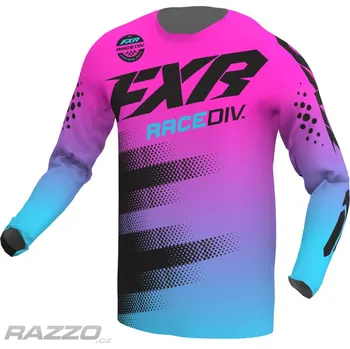 Moto dres MX dres FXR Clutch MX Jersey E-Pink Sky Blue Black 2022 XXL