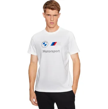 Pánské oblečení PUMA PÁNSKÉ TRIČKO T-SHIRT BMW MMS ESS LOGO TEE WHITE 621314 02 Velikost: L