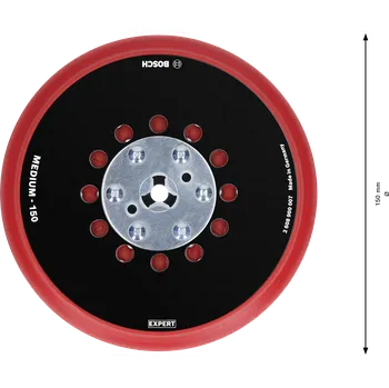 Příslušenství k brusce Podložný brusný talíř Bosch EXPERT UNI multiděrované 150 mm Dostupné varianty: Podložný brusný talíř Bosch EXPERT MEDIUM UNI multiděrované 150 mm