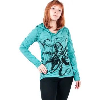 Dámské tričko Tričko dámské SURE Octopus dlouhý rukáv S zelená