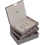 Stackers, Krabička na šperky Stackers trojitá classic šedo-hnědá - Formadore