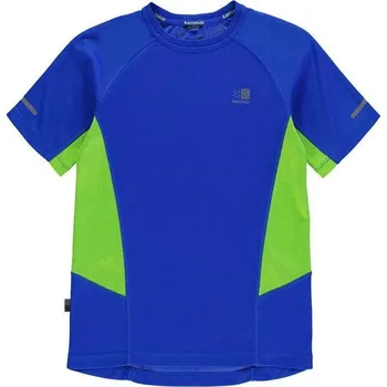 Chlapecké tričko dětské tričko KARRIMOR - BLUE/GREEN - 140 9-10 let (Karrimor SS Run Tee)