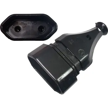 Elektrická zásuvka Síťová zásuvka 2pólová na kabel, plochá, 250VAC/2,5A, černá, GN-11