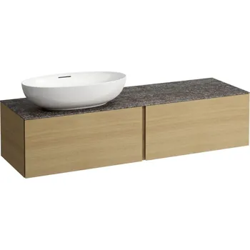 Umyvadlo Alessi One - zásuvkový element 1600, se 2 zásuvkami, s výřezem vlevo, top Marrone Naturale vč. otvoru pro baterii, pro umyvadla H818975/6, H818977/8, světlý dub H4323550972501