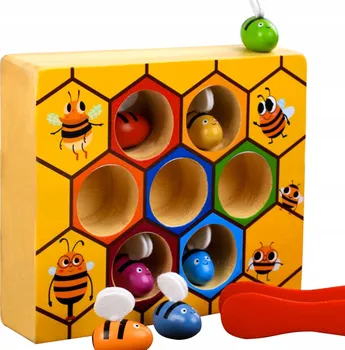 Dřevěná hračka Kruzzel 21910 Hra na výuku barev včelky