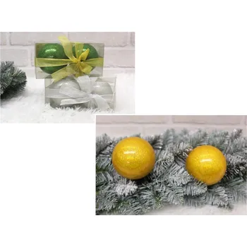 Vánoční ozdoba dobirkov.cz Vánoční ozdoba 8 cm, sada 2 ks - mix barev Barva: Zlatá