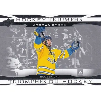 Sběratelská karetní hra insert karta JORDAN KYROU 23-24 Tim Hortons Hockey Triumphs číslo HT-14
