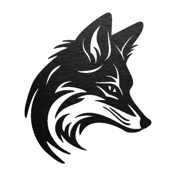 Samolepící dekorace SAMOLEPKA Liška 005 pravá hlava (63 - škrábaný kov černý) NA AUTO, NÁLEPKA, FÓLIE, POLEP, TUNING, VLASTNÍ TEXT, TISK, AUTOSAMOLEPKY.cz, POLEPY, OBRÁZEK, LOGO, SAMOLEPKY