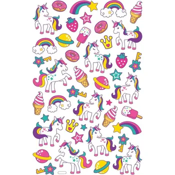 Magnetická kreslící tabulka Samolepky 35 ks - JEDNOROŽEC