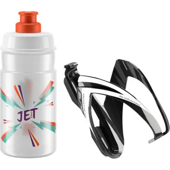 Láhev ELITE KIT CEO 23´ košík černý lesklý + láhev JET čirá/oranžová, 350 ml (ELITE KIT CEO 23´ košík černý lesklý + láhev JET čirá/oranžová, 350 ml)