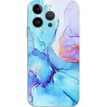 Pouzdro na mobilní telefon Kryt iPhone 14 Pro Mramor modro-fialový (obal neboli pouzdro na iPhone 14 Pro)