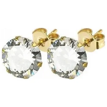 Náušnice Pozlacené ocelové náušnice - zirkony 5 mm