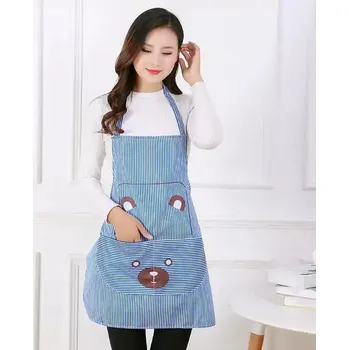 Kuchyňská zástěra Pruhovaná zástěra na vaření | kuchyňská zástěra, styl medvídek - Modrá