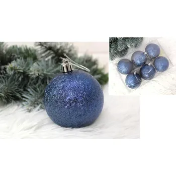 Vánoční ozdoba dobirkov.cz Vánoční ozdoba 7,5 cm - sada 6 ks, tmavě modrá