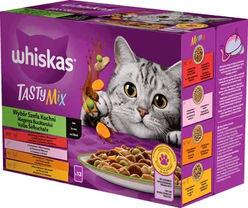 Krmivo pro kočku Whiskas Tasty Mix Chef's Choice Adult hovězí/drůbeží/losos/kuře 12x 85 g