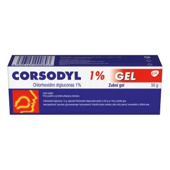 Lék na kašel, rýmu a nachlazení Corsodyl 1% gel stm.gel 1x50g
