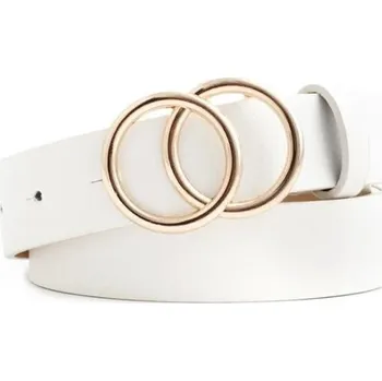 Opasek Hladký jednobarevný pásek s dvojitou kulatou zlatou sponou Barva: bílá (C5)