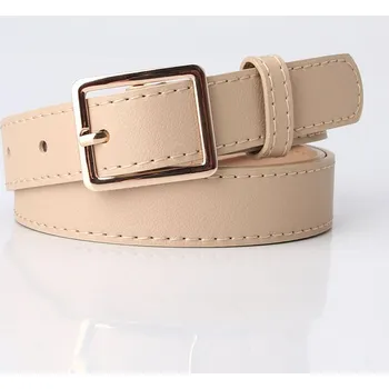 Opasek Hladký jednobarevný pásek s hranatou sponou Barva: béžová (0169-3)