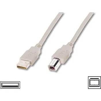 Datový kabel Digitus AK-300105-010-E Připojovací, USB 2.0, typ A - B M / M, 1m, šedý