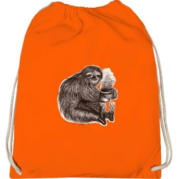 Sportovní vak Vak na záda s potiskem Lenochod s kávou na vaku