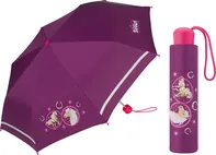 Scout Dívčí reflexní skládací deštník s koněm růžový/fialový