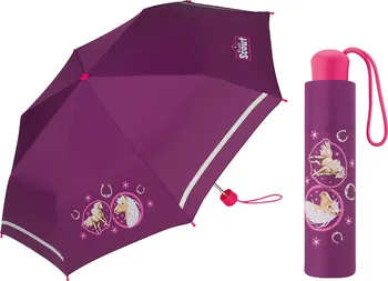 Deštník Scout Dívčí reflexní skládací deštník s koněm růžový/fialový