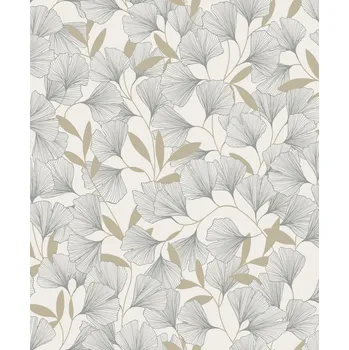 Tapeta Bílá vliesová tapeta na zeď, listy ginkga, A64401, Vavex 2025