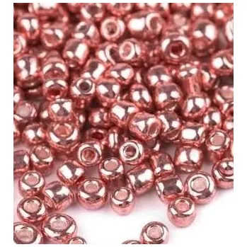 Dětské navlékací korálky Rokajl PRECIOSA růžová metalic > (8/0) Ø2,9mm (sáček 20g)