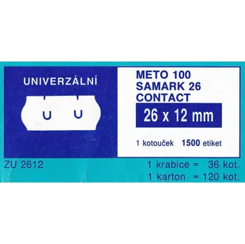 Samolepící etiketa Etikety UNIVERSÁL 26 x 12 bílé ETUNI2312-B