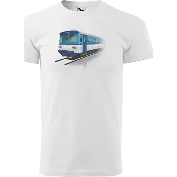 Pánské tričko Tričko 810 – modrá (Velikost: 2XL, Typ: pro muže, Barva trička: Bílá)