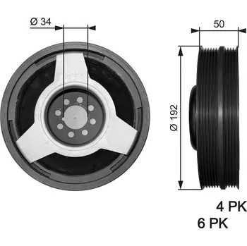 Řemenice, klikový hřídel GATES TVD1030