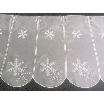 Vánoční dekorace GERSTER Vánoční záclona na vitrážku vyšivaná s leskem 11582 45 cm