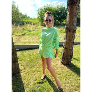 Dívčí mikina Mimilove Dámský teplákový komplet s kraťasy Limonkova vel. S/M