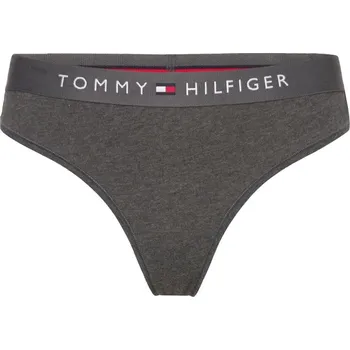 Kalhotky TOMMY HILFIGER DÁMSKÁ TANGLA THONG (EXT SIZES) GRAPHITE UW0UW04146 P5Q Velikost: M