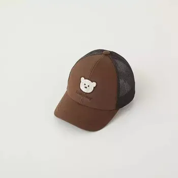 Kšiltovka Roztomilá letní dětská kšiltovka - síťovina tmavě hnědá