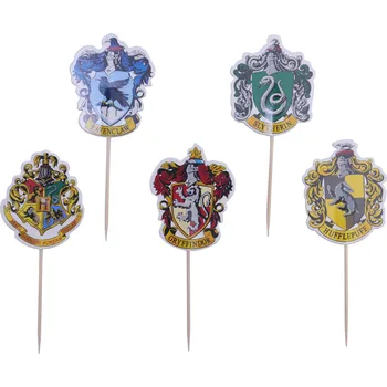 Party dekorace PME Harry Potter - zápichy Erby kolejí (6 ks)
