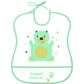 Bryndák Bryndák dětský plastový s kapsičkou - MEDVÍDEK bílý s mátovou - Canpol