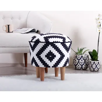 Taburet ASIR Taburet LUIZ černý bílý