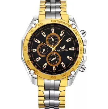 Hodinky Pánské náramkové hodinky - Zlatá černá