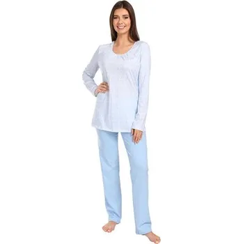 Dámské pyžamo Pleas Dámské pyžamo s dlouhým rukávem světle modrá 4XL (180753-805-050)