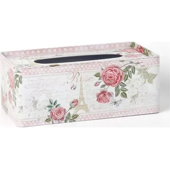 HOME DECOR Plechový box na papírové kapesníky Rose