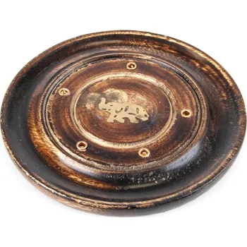 Vonná tyčinka Stojánek na vonné tyčinky - talířek dřevo Slon 10 cm