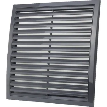 Stavební výplň Plastová větrací mřížka s pevnou žaluzií bez příruby Dalap GP 200x200 RN ASA GRAY GP 200x200 RN ASA, šedá