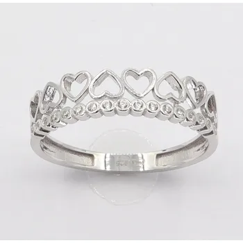 Prsten Zlatý prsten z bílého zlata se zirkony AZR2719W, vel. 55, 1.65 g (585/1000)