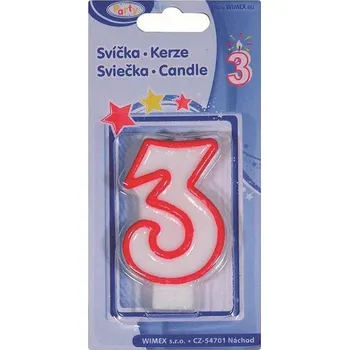 Svíčka Svíčka 3, číslová, 75mm, 1ks